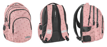 Plecak szkolny dla dziewczynki różowy BeUniq wisienki trzykomorowy - BeUniq