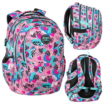 Plecak szkolny dla dziewczynki różowy CoolPack serce czterokomorowy - CoolPack