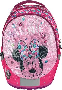 Plecak szkolny dla dziewczynki różowy Eurocom Myszka Minnie cekiny trzykomorowy - Eurocom