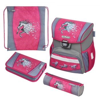 Plecak szkolny dla dziewczynki różowy Herlitz konie - Herlitz