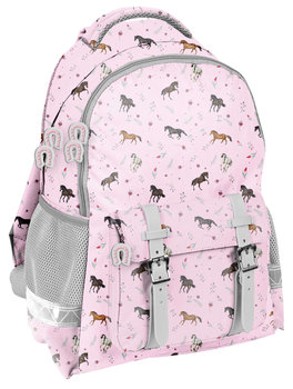 Plecak szkolny dla dziewczynki różowy Paso  Horse Pattern dwukomorowy - Paso