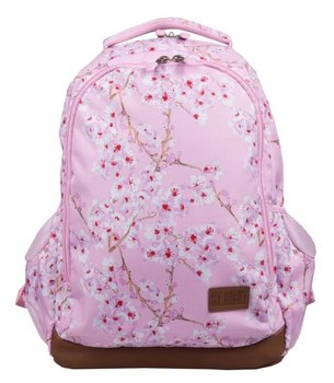 Plecak szkolny dla dziewczynki różowy St. Majewski kwiaty dwukomorowy - St.Majewski