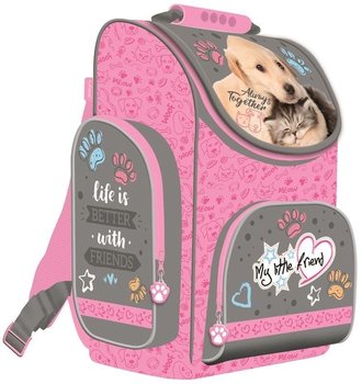 Plecak szkolny dla dziewczynki różowy St.Majewski My Little Friends pies jednokomorowy - St.Majewski