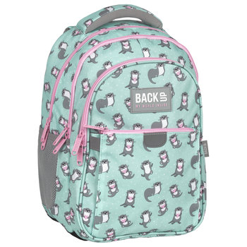 Plecak szkolny dla dziewczynki, zwierzęta wydry, jasnozielony, BackUp - BackUp