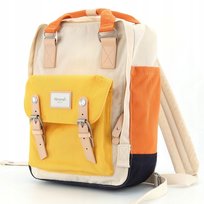 Plecak szkolny miejski outdoor Himawari HM188L na laptopa 13,3 14,1 krem-żó Himawari