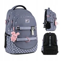 Plecak Szkolny Młodzieżowy Dla Dziewczyny Szary W Kratkę Kite