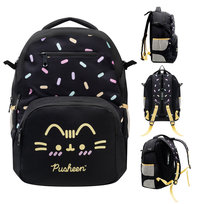 Plecak Szkolny, Pusheen, dwukomorowy, czarny kot