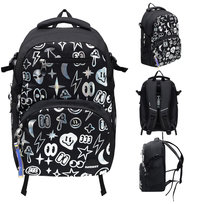 Plecak szkolny, Square It!, dwukomorowy, czarny