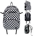 Plecak Szkolny, Square It!, Dwukomorowy, Kratka, Biało - Czarny - Paperdot