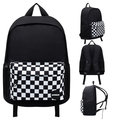 Plecak szkolny, Square It!, jednokomorowy, czarno - biały, kratka - Paperdot