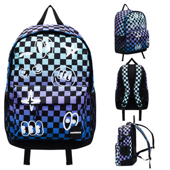 Plecak Szkolny, Square It!, Jednokomorowy, Kratka, Fioletowy - Paperdot