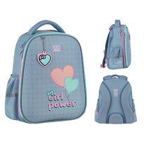 PLECAK SZKOLNY TORNISTER DLA DZIEWCZYNKI SZARY Z SERDUSZKIEM GoPack