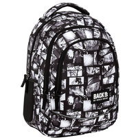 Plecak szkolny trzykomorowy Manga Komiks biało-czarny BackUp