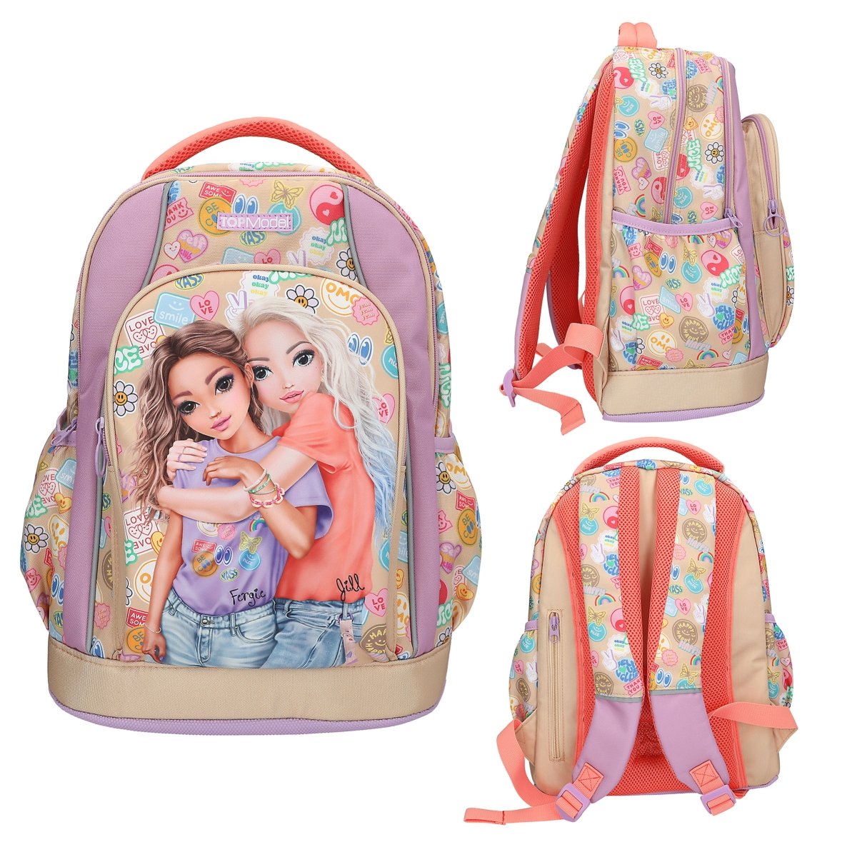 Depesche 13285 TOPModel Girl Power School Backpack in Beige and Purple