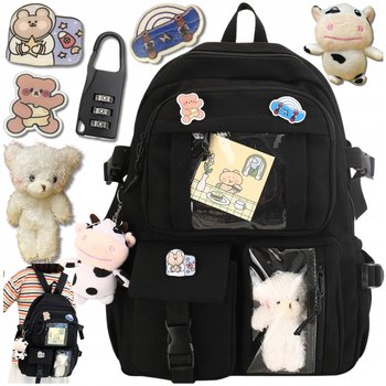 Plecak Tornister Szkolny Do Szkoły Młodzieżowy Miś Przypinki Dla Unisex - trafiony-zakup