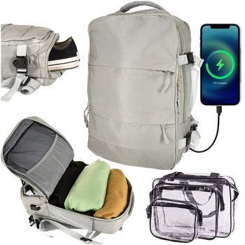 Plecak Turystyczny Podróżny Torba Na Laptopa Bagaż Podręczny 3X Kosmetyczka - Trifland