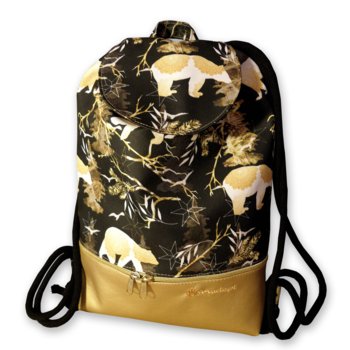 Plecak - worek z klapką niedźwiedzie mandala - 5made