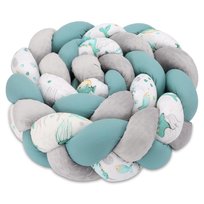 Pleciona poduszka dla dzieci 200 cm - Puszysta poduszka do przytulania lub poduszka dekoracyjna do pokoju dziecięcego Aqua