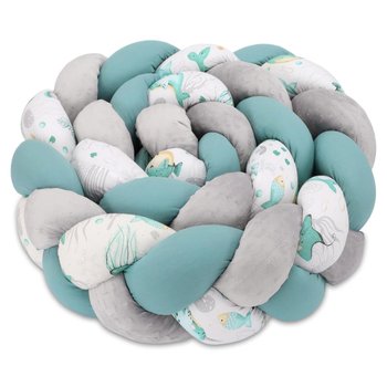 Pleciona poduszka dla dzieci 200 cm - Puszysta poduszka do przytulania lub poduszka dekoracyjna do pokoju dziecięcego Aqua - Totsy Baby