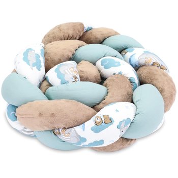 Pleciona poduszka dla dzieci 200 cm - Puszysta poduszka do przytulania lub poduszka dekoracyjna do pokoju dziecięcego smoki khaki - Totsy Baby