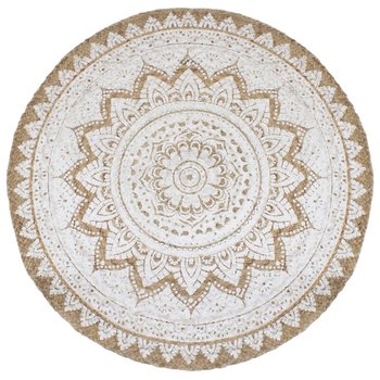 Pleciony dywan z juty - brązowy/biały, 240 cm, ręc - Zakito Europe