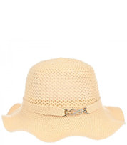 Pleciony kapelusz BUCKET HAT z falowanym rondem Agrafka