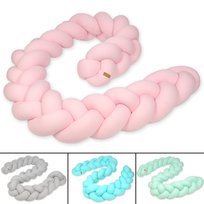 Pleciony ochraniacz do łóżeczka, warkocz, poduszka ok. 3,5 m Pleciony ochraniacz do łóżeczka, warkocz, poduszka ok. 3,5 m (wzór: pudrowy róż)