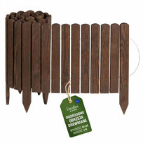 Płot rollborder ogrodowy wbijany płotek drewniany obrzeże trawnikowe brązowy 200x40 cm