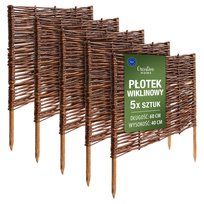 Płotek wiklinowy trawnikowy obrzeże palisada ogrodowa brązowy 60x40cm 5szt