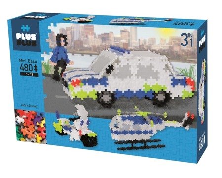 Plus-Plus, klocki Mini Basic Pojazdy policyjne, 480 el.