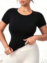 PLUS SIZE KOSZULKA SPORTOWA CZARNA GŁADKA 48 Ł_A Inna marka