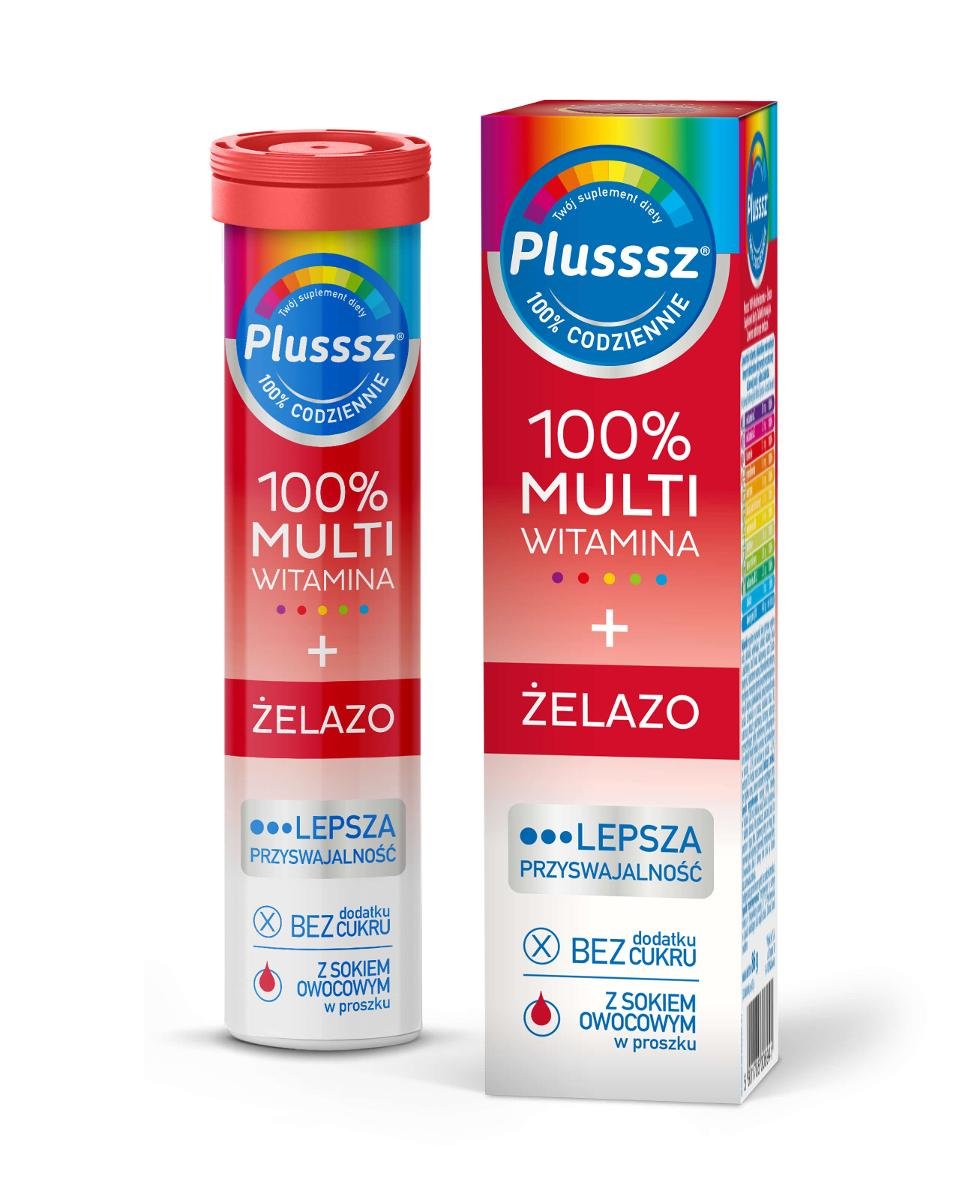 Plusssz 100% Multiwit.+ Żelazo 20 Tabl.M | Sklep EMPIK.COM