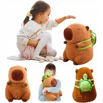 PLUSZAK MASKOTKA KAPIBARA 40cm GIGANT XL Z PLECAKIEM ŻÓŁWIEM PODUSZKA 2w1