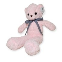 Pluszak miś miękki na prezent 60cm Misio mini delikatny z wstążką LUNA RÓŻOWY