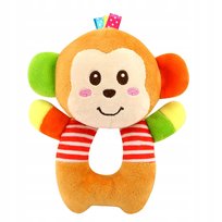 Pluszowa Grzechotka Małpka – Zabawka Edukacyjna I Sensoryczna