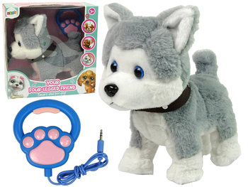 Pluszowy Piesek Husky Interaktywny Edukacyjny Smycz Piosenki Chodzi - Lean Toys