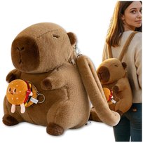 Pluszowy Plecak dziecięcy Kapibara dla przedszkolaka zamek