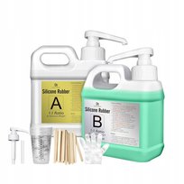 Płynny Silikon|Zestaw Silikonowy Z Pompkami|Odlewanie Żywicy Mydła|2,4L
