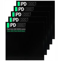 Płyta ABS Czarna 50x50 cm 3 mm Gładka Sztywna - Zestaw Płyt ABS 5 szt.