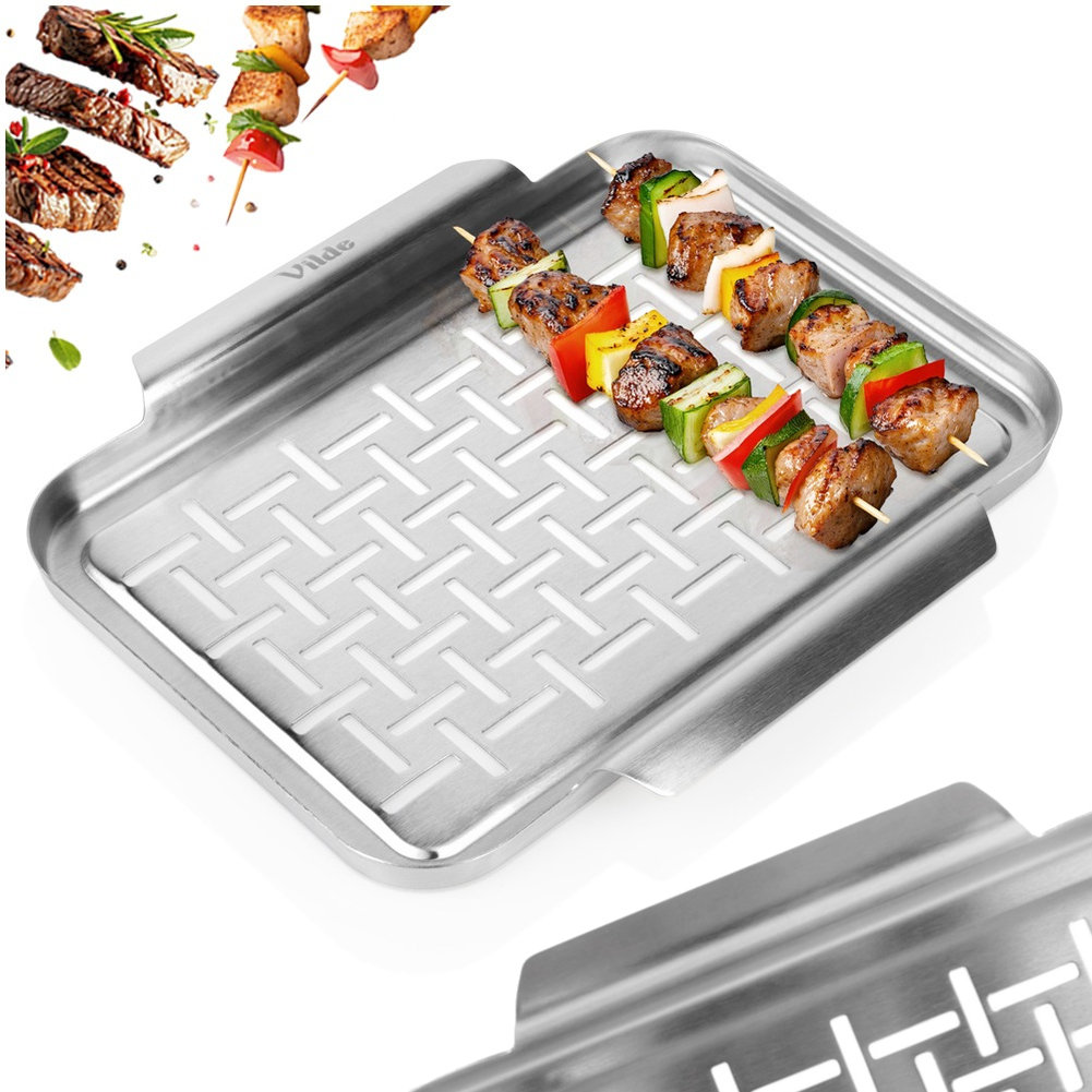 Płyta Grillowa Blacha Tacka Ruszt do Grillowania Stalowa Perforowana 29,5cm