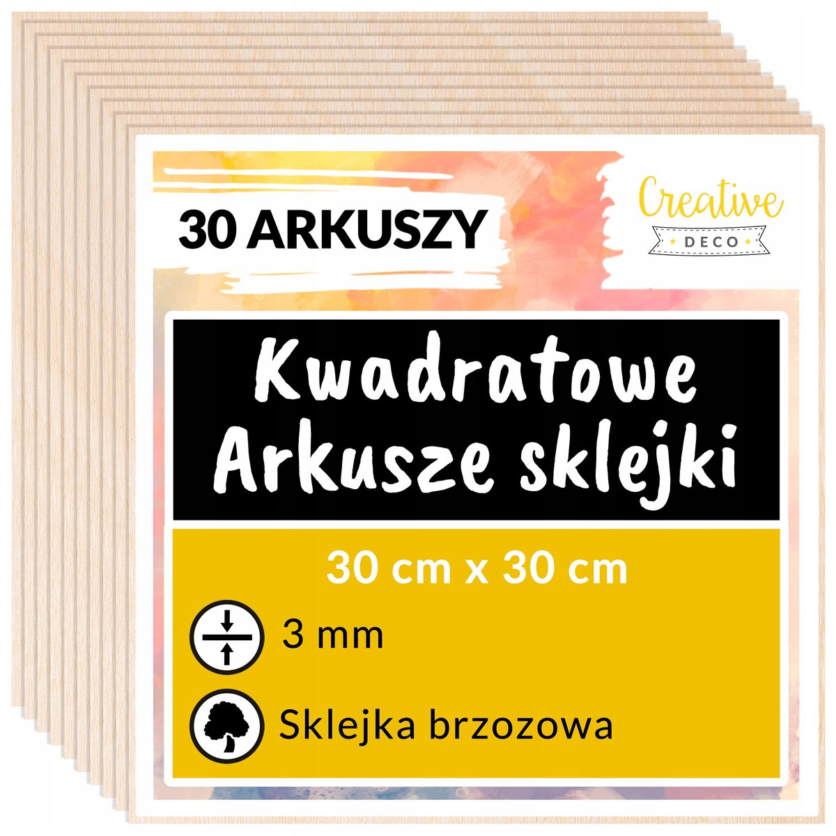 P yta Sklejka 3mm Do Ci cia Laserem Do Grawerowania Dekoracji 30x30cm 