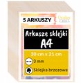 Płyta sklejka do cięcia laserem grawerowania dekoracji 3mm A4 x 5 sztuk - Creative Deco