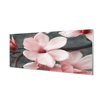 Płyta szklana z grafiką +klej Różowe kwiaty 125x50 cm - Tulup