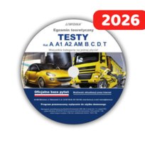 PŁYTA Testy 2026 bezterminowa ! Prawo Jazdy kategorii A A1 A2 AM B C D T + dział nauka