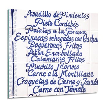 Płytki Hiszpania obraz na szkle na ścianę, 60x60 cm - ArtPrintCave