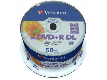 Płyty DVD+R VERBATIM Spindle 50 X8, 8.5 GB - Verbatim