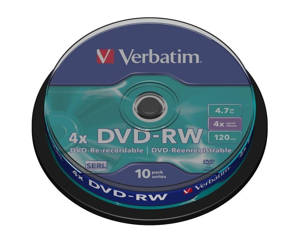 Фото - Оптичний диск Verbatim Płyty DVD-RW , 4.7 GB, 4x, 10 szt. 
