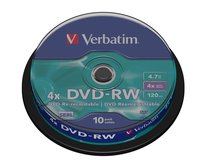 Płyty DVD-RW VERBATIM, 4.7 GB, 4x, 10 szt.