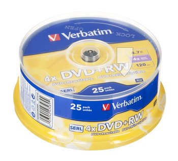 Płyty DVD+RW VERBATIM, 4.7 GB, 4x, 25 szt. - Verbatim