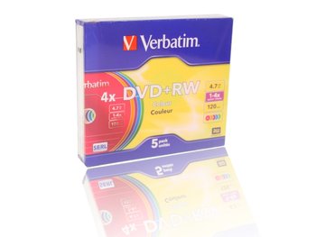 Płyty DVD+RW VERBATIM Color, 4.7 GB, 4x, 5 szt. - Verbatim
